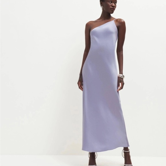 Reformation olesia one shoulder purple silky dress size 4